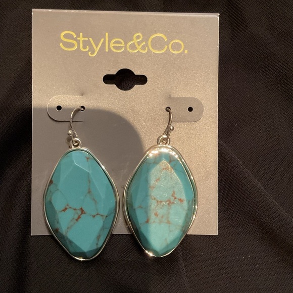 Style & Co Turqoise Colored Earrings - Picture 1 of 3